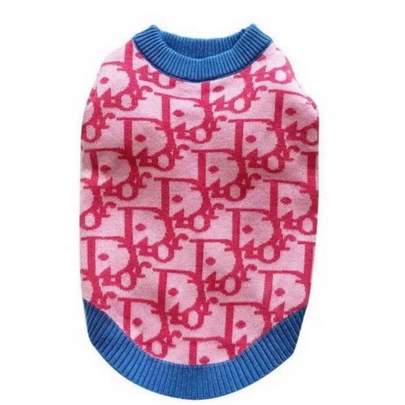Autumn and Winter Dog Sweater Warm, Comfortable and Soft Luxury Dog Clothes  Pet Clothes,Pink,L
