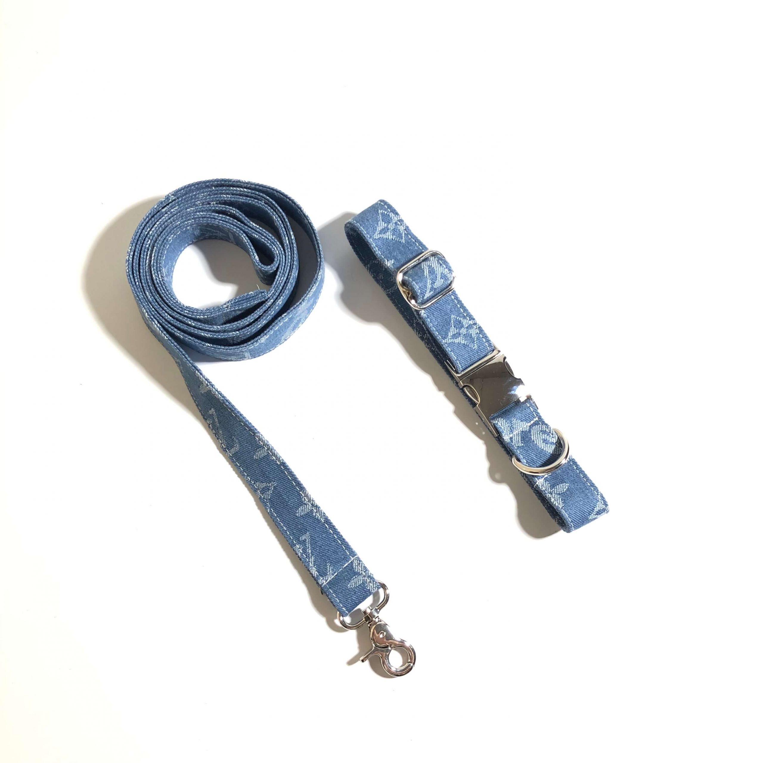 chewy vuitton dog collar and leash set