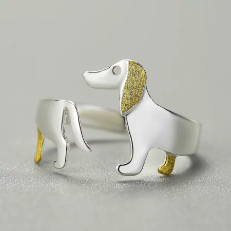 dachshund space shop 925 sterling silver dachshund wrap ring