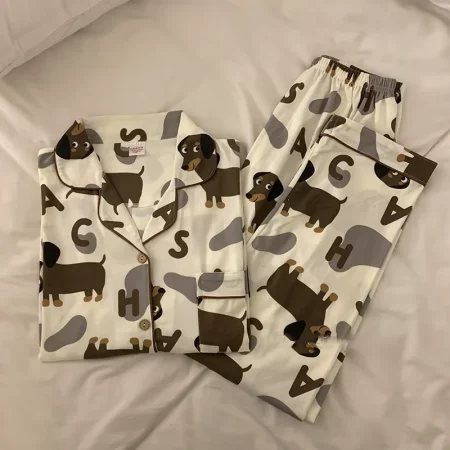 dachshund space shop cute dachshund pajama set for women
