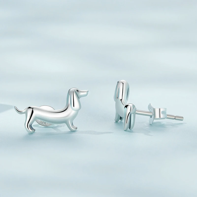 dachshund space shop 925 sterling silver dachshund earrings and ring set