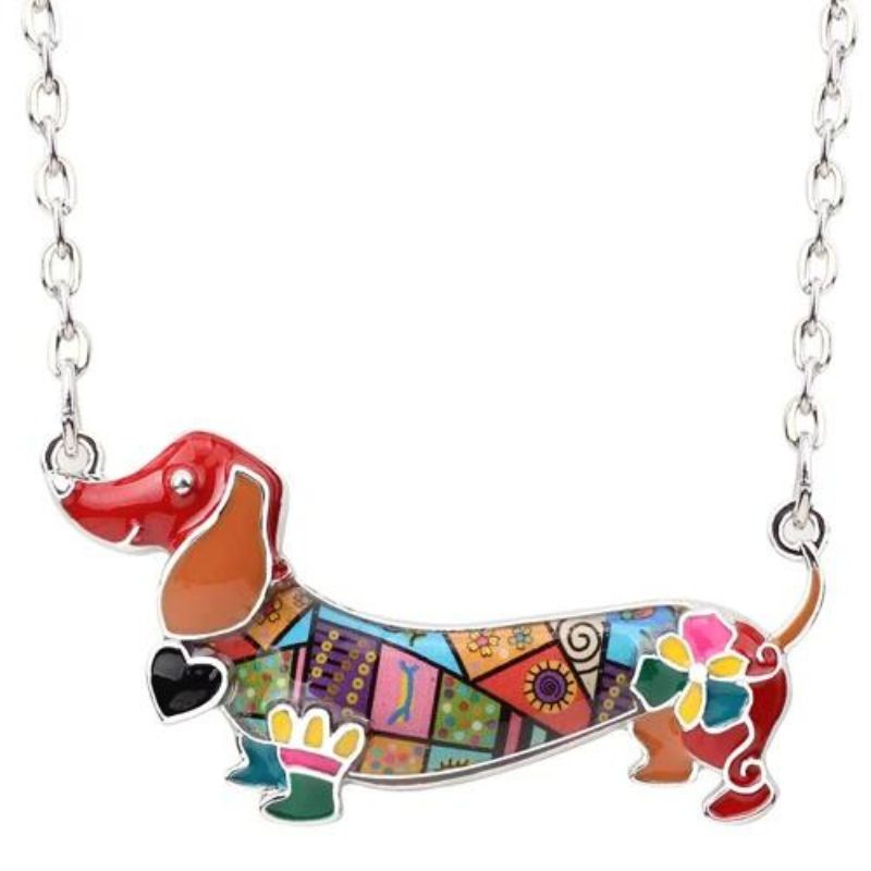 dachshund space shop enamel dachshund necklace