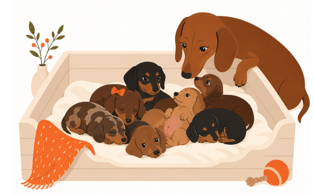 how many puppies can dachshunds have