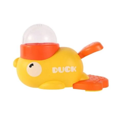 dachshund feeding duck toy