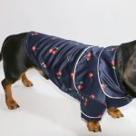 cherry satin dachshund pajamas