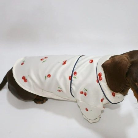 cherry satin dachshund pajamas