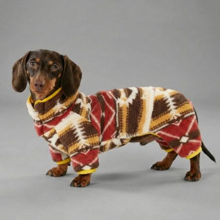 dachshund fleece dog jumpsuit