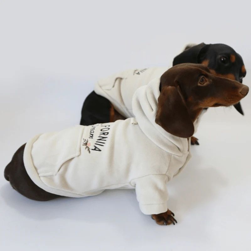 doxie dog fleece hoodie