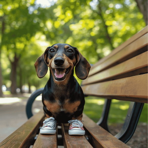 dachshund wearing shoes