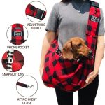 plaid dachshund sling carrier