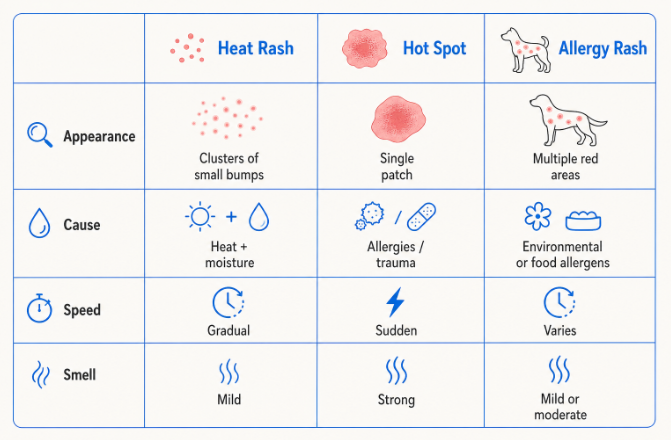 heat rash in dogs diagram