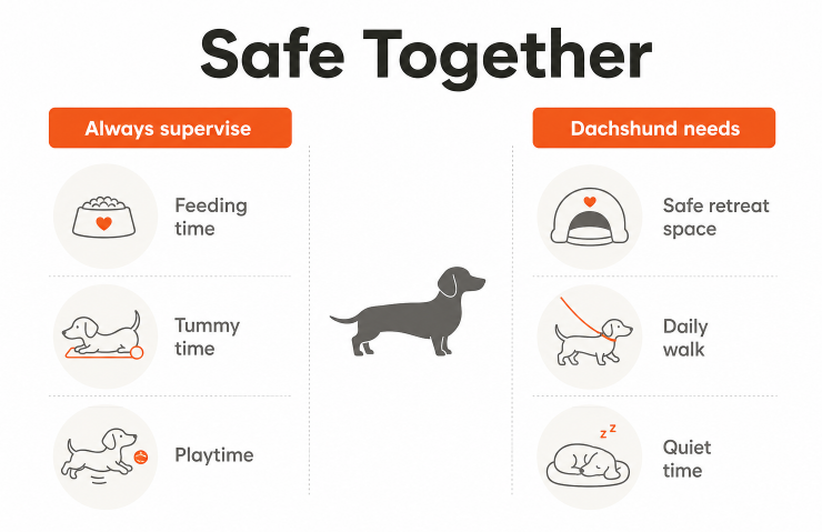 how to introduce a dachshund to a baby dachshund space